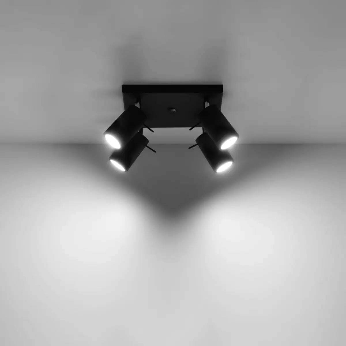 Plafondlamp Rondo 4S – Zwart Staal