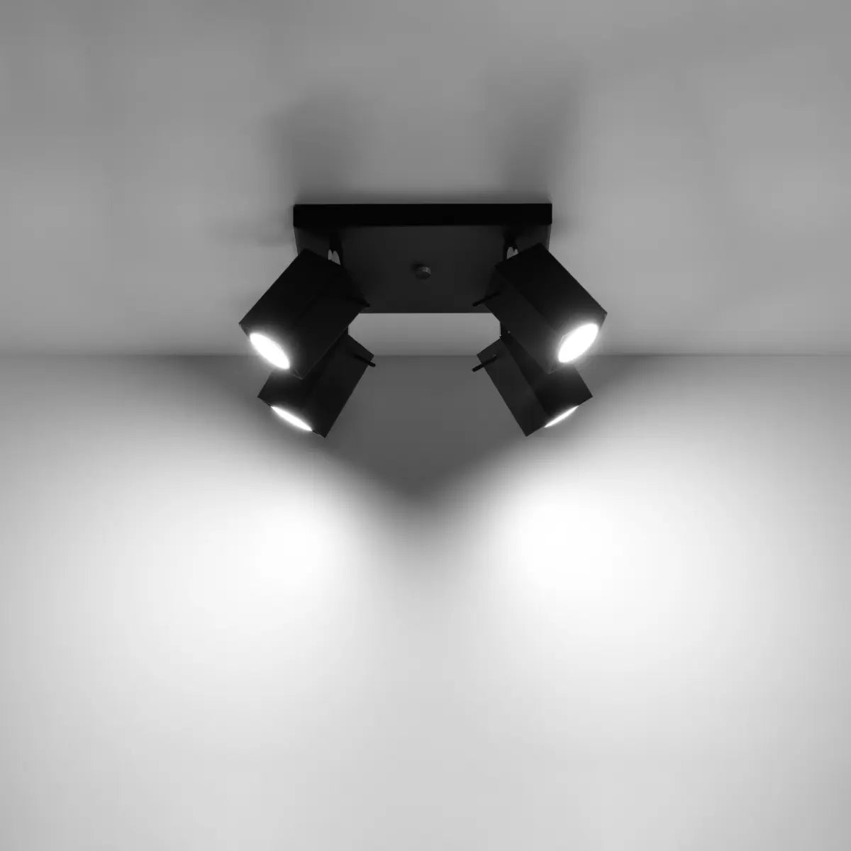 Plafondlamp Square 4S – Zwart Staal