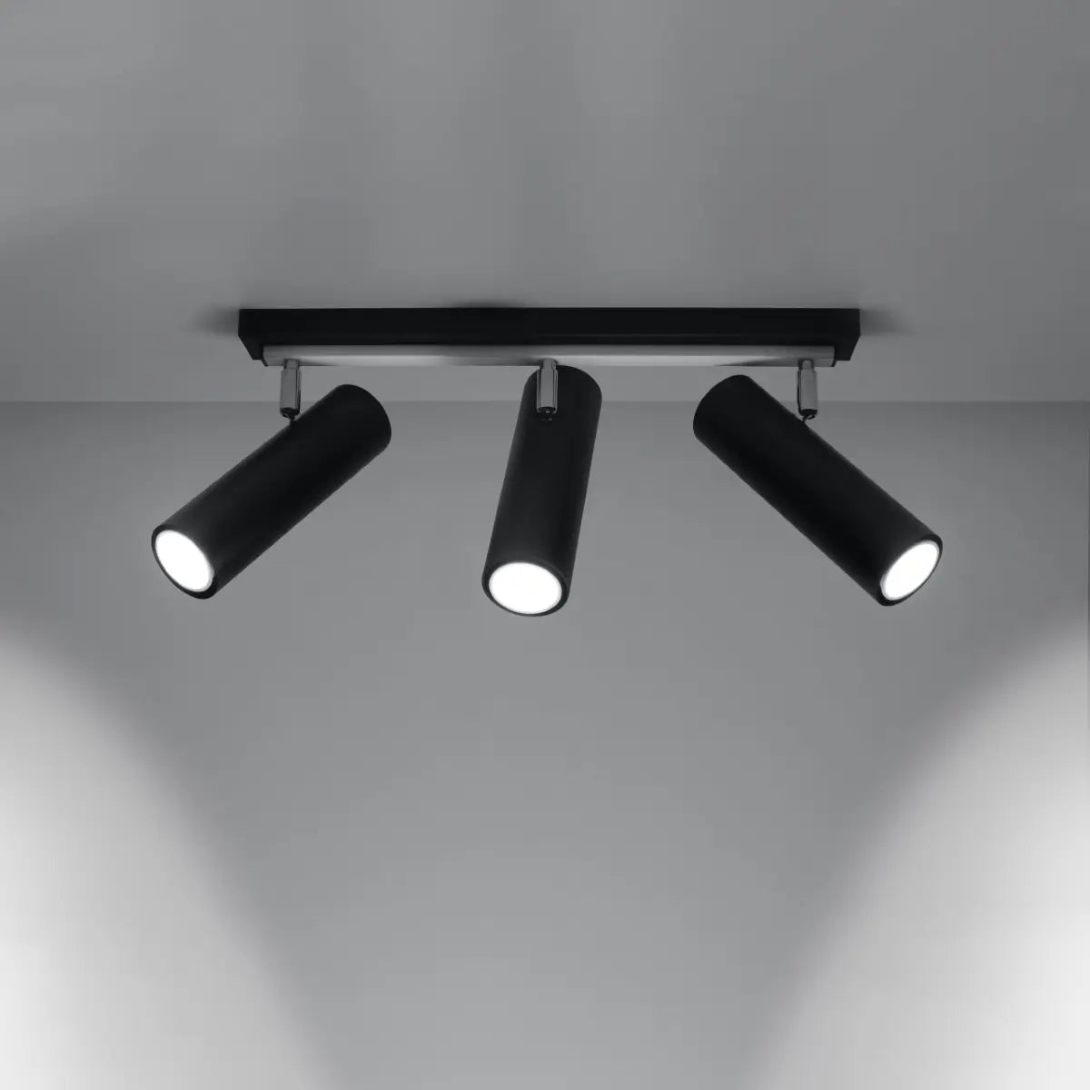 Deckenleuchte Rondo Spot 3 – Schwarz & Stahl