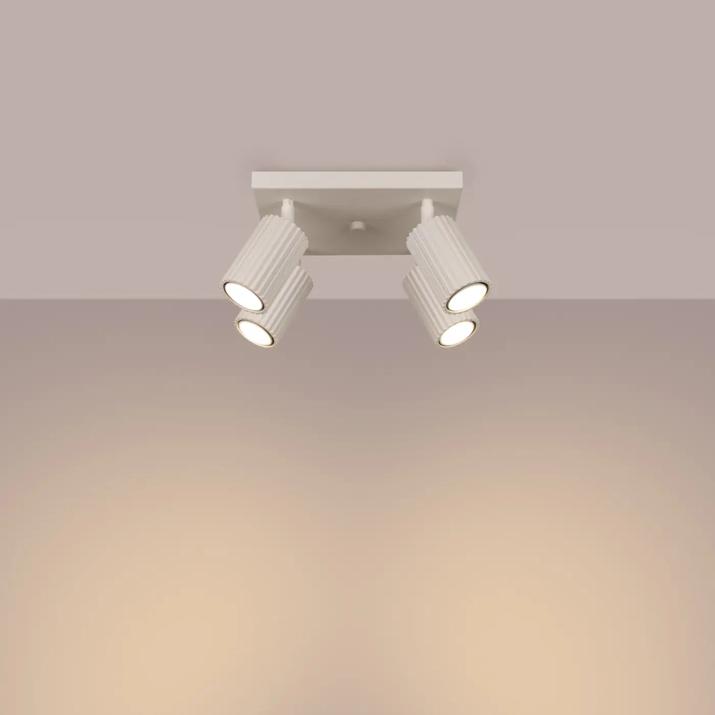 Plafondlamp Japandi 4S – Beige & Aluminium