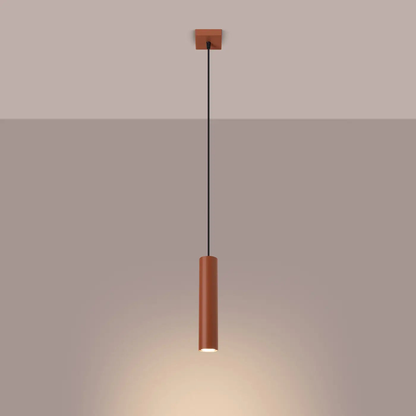 Hanglamp Tube 1 – Okerrood & Staal