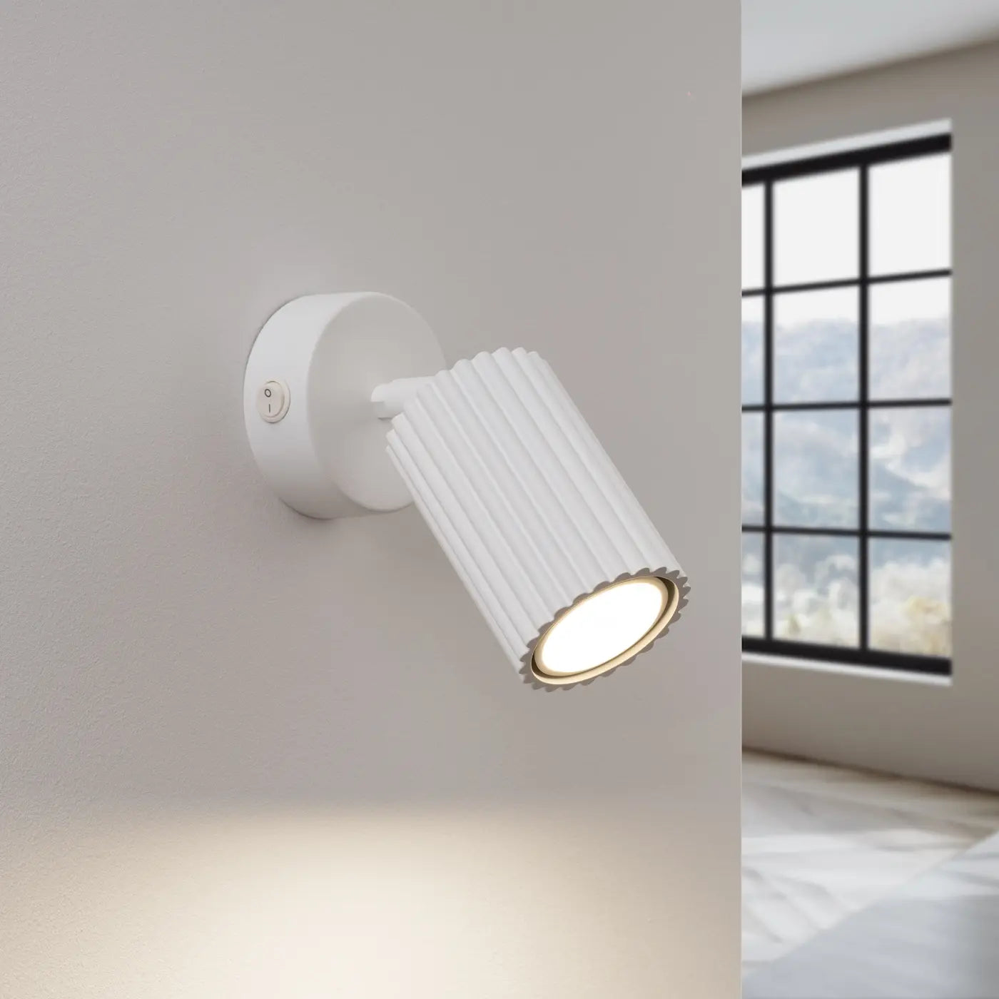 Wandlamp Japandi Switch – Wit Aluminium