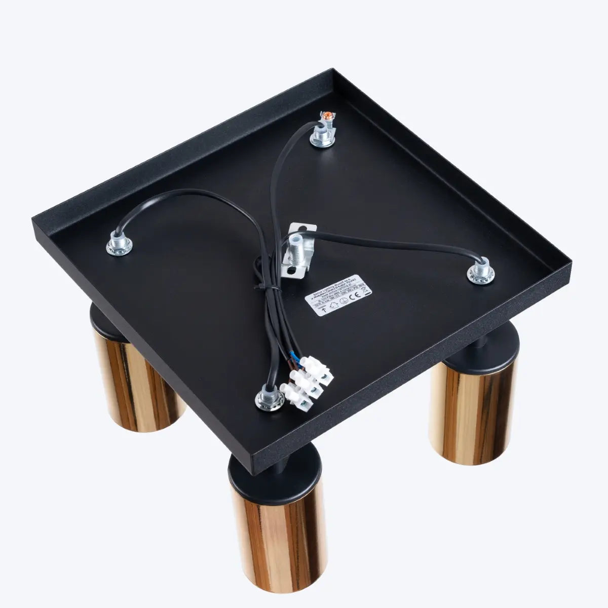 Plafondlamp Tube 4S – Zwart & Goud & Staal