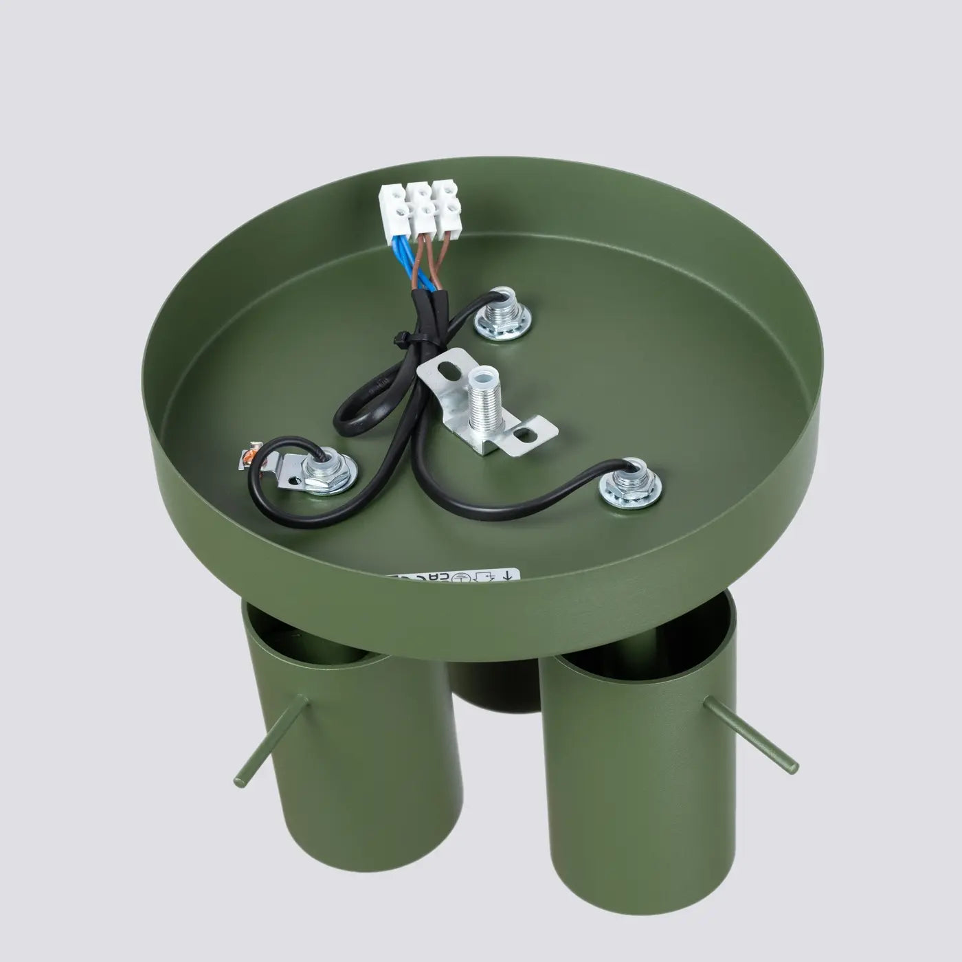 Deckenleuchte Rondo 3R – Olivgrün & Stahl