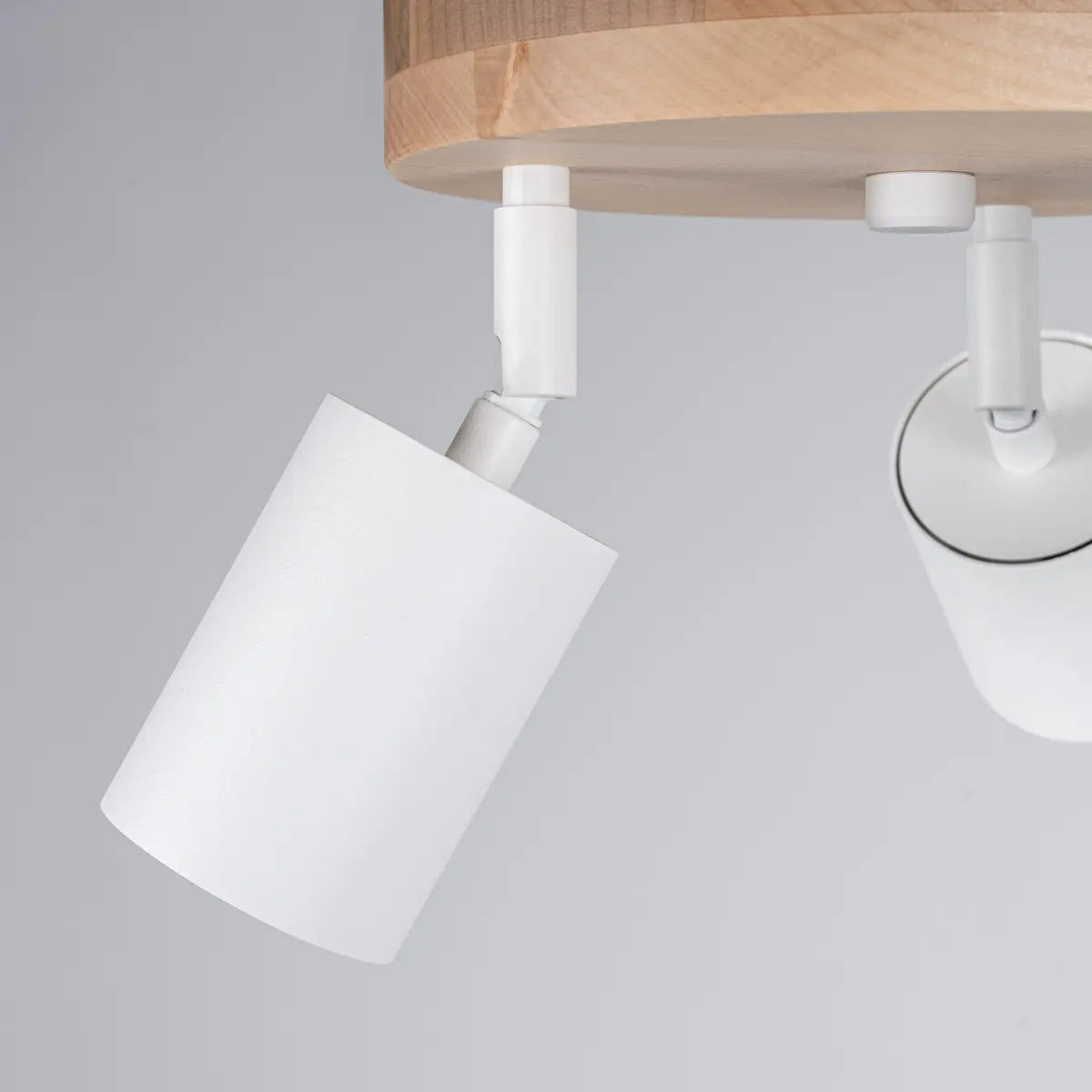 Deckenleuchte Rondo 3P – Weiß & Naturholz & Stahl