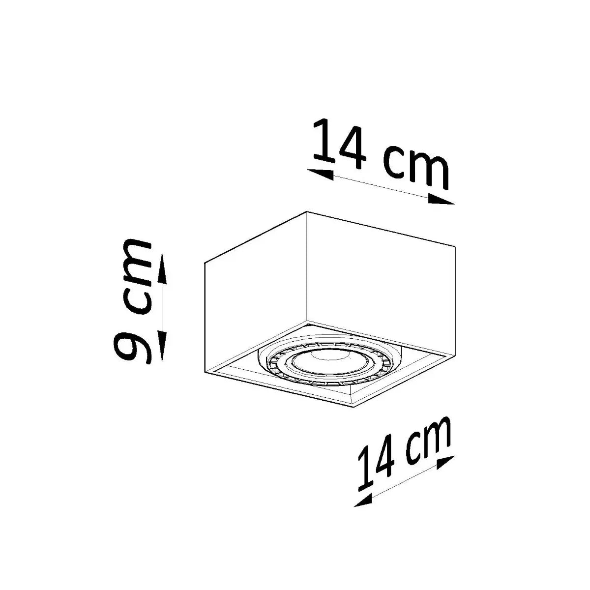 Plafondlamp Square 3 – Grijs & Beton