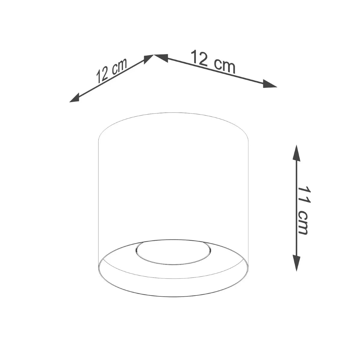 Deckenleuchte Tube Plus – Schwarz & Aluminium