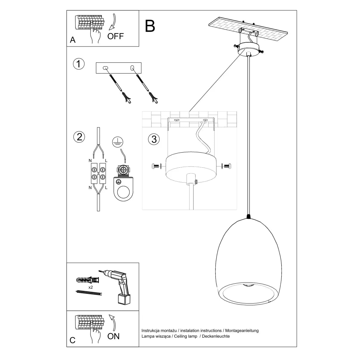 Pendelleuchte Bowl – Weiß & Keramik