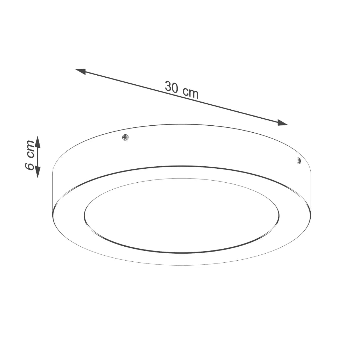 Deckenleuchte Ufo Thin 30 – Weiß & Aluminium