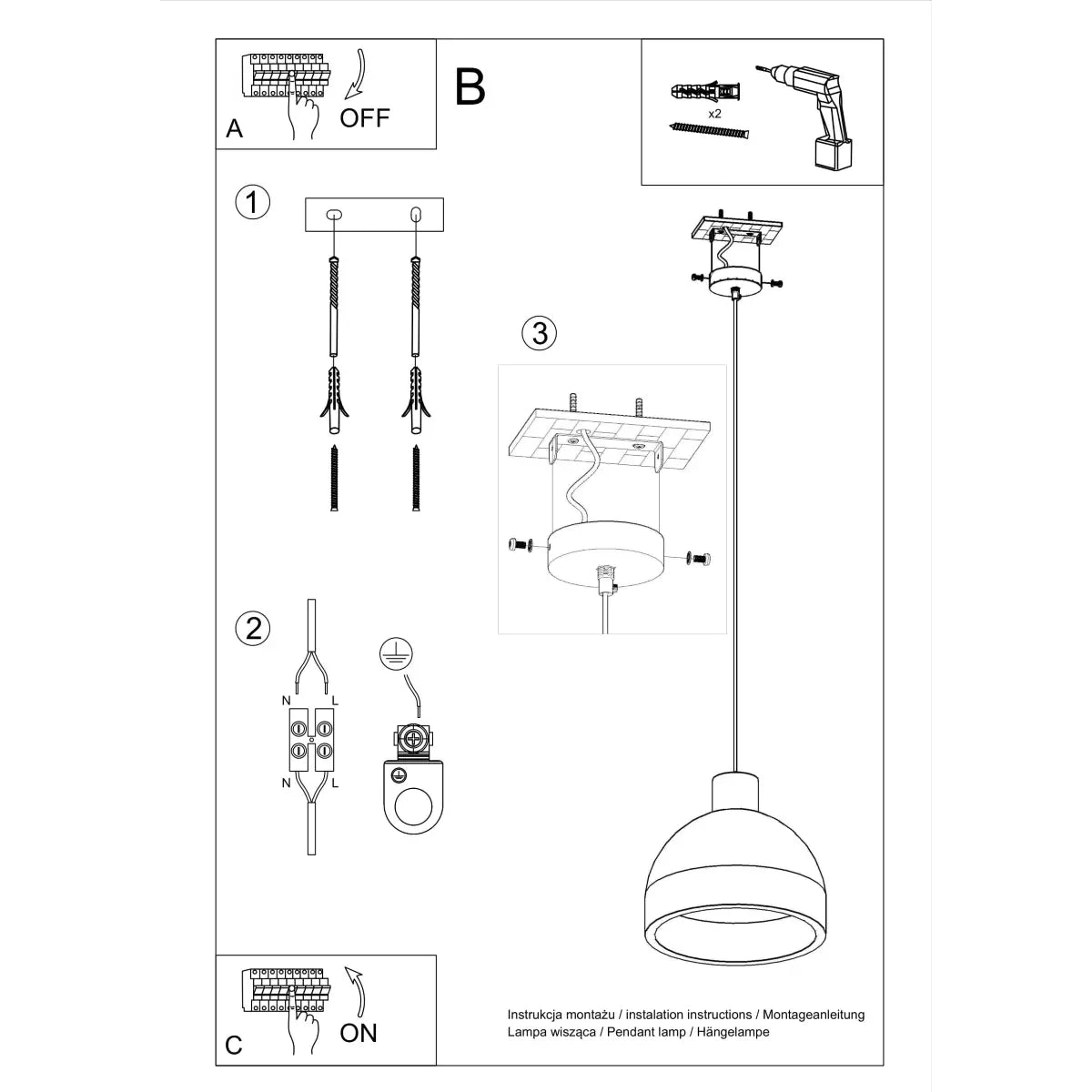 Hanglamp Stone Medium – Grijs Beton