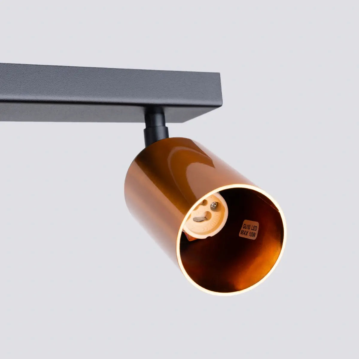 Plafondlamp Tube 4 – Zwart & Koper & Staal