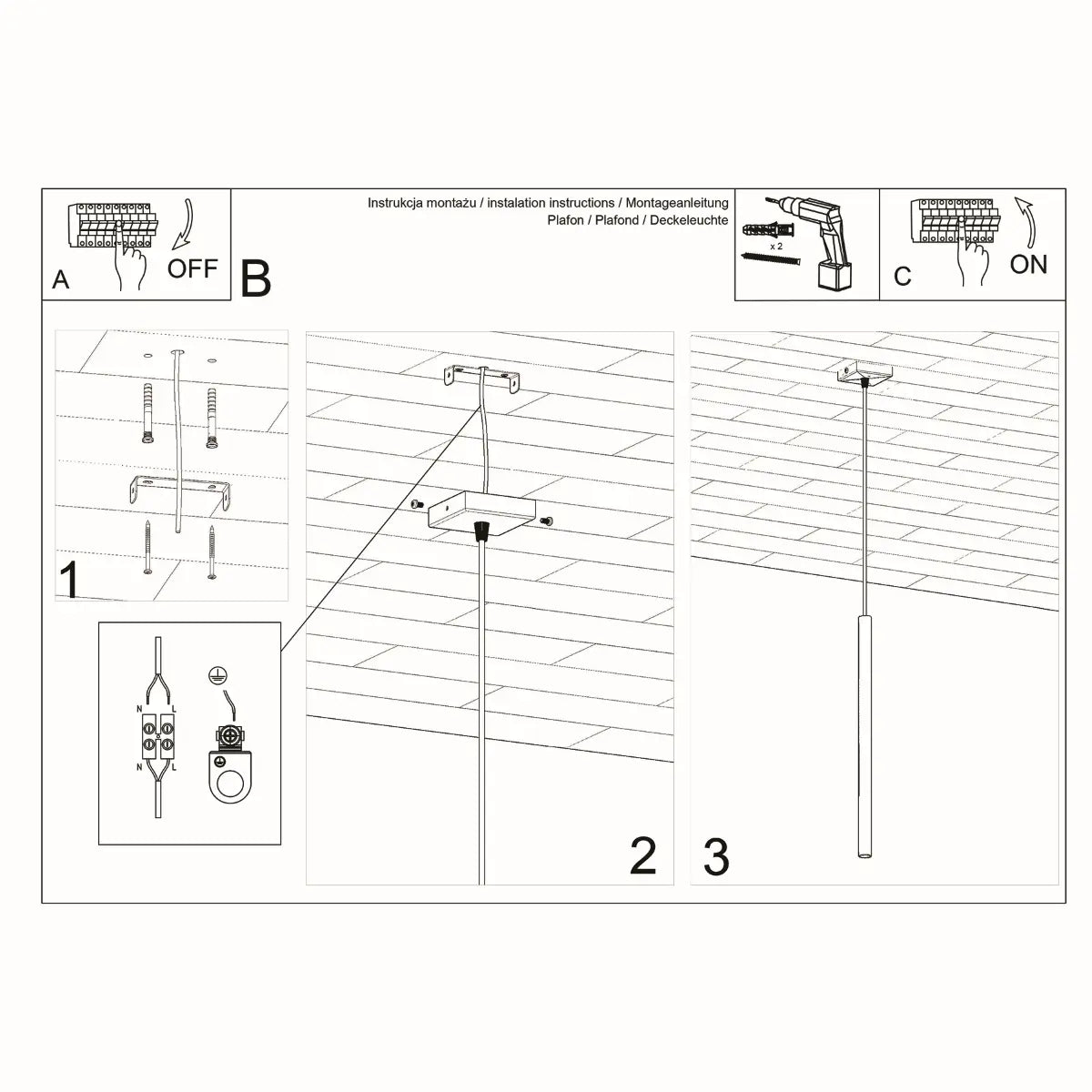 Hanglamp Matita 1 – Wit & Staal