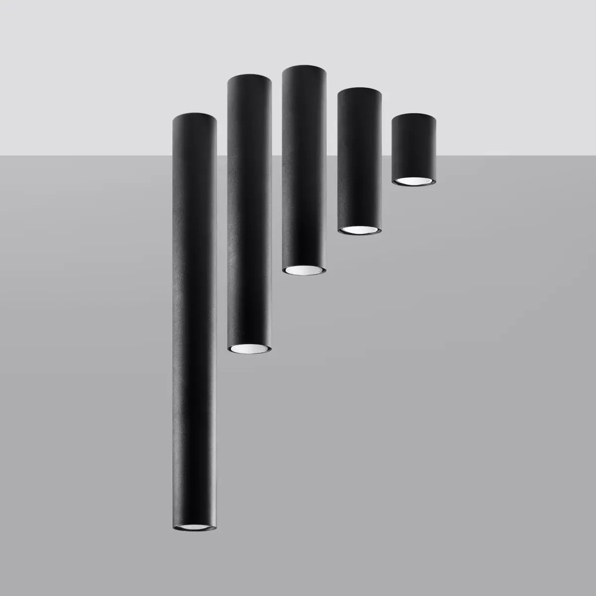 Deckenleuchte Tube Size 60 – Schwarz & Stahl