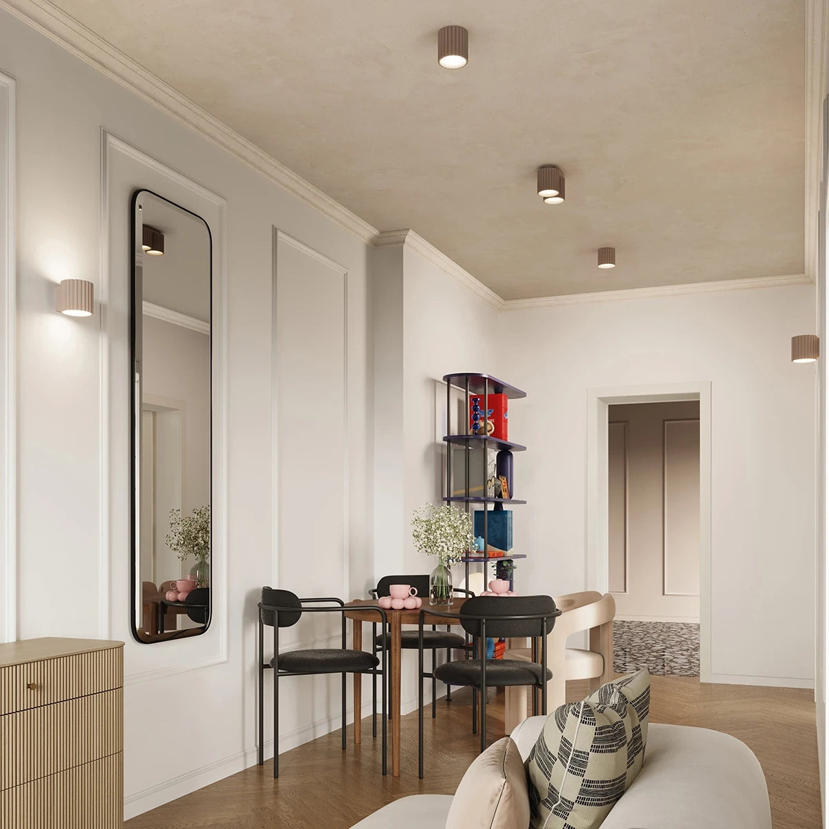 Spots Japandi Double – Taupe & Aluminium