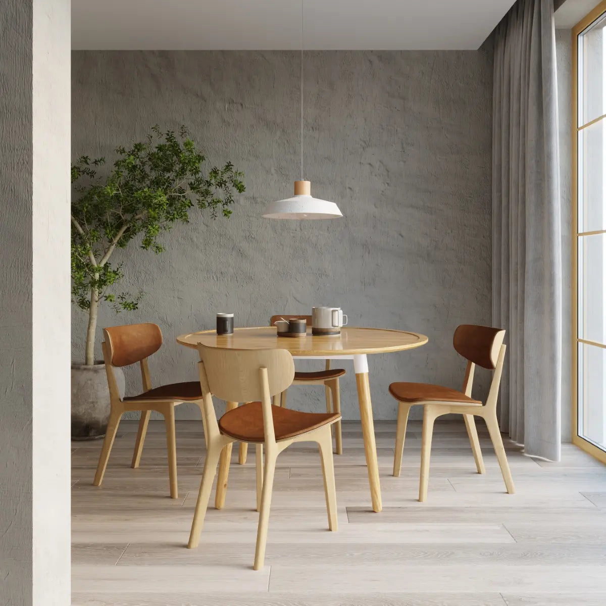 Pendelleuchte Stone Wood 2 – Grauer Beton & Naturholz