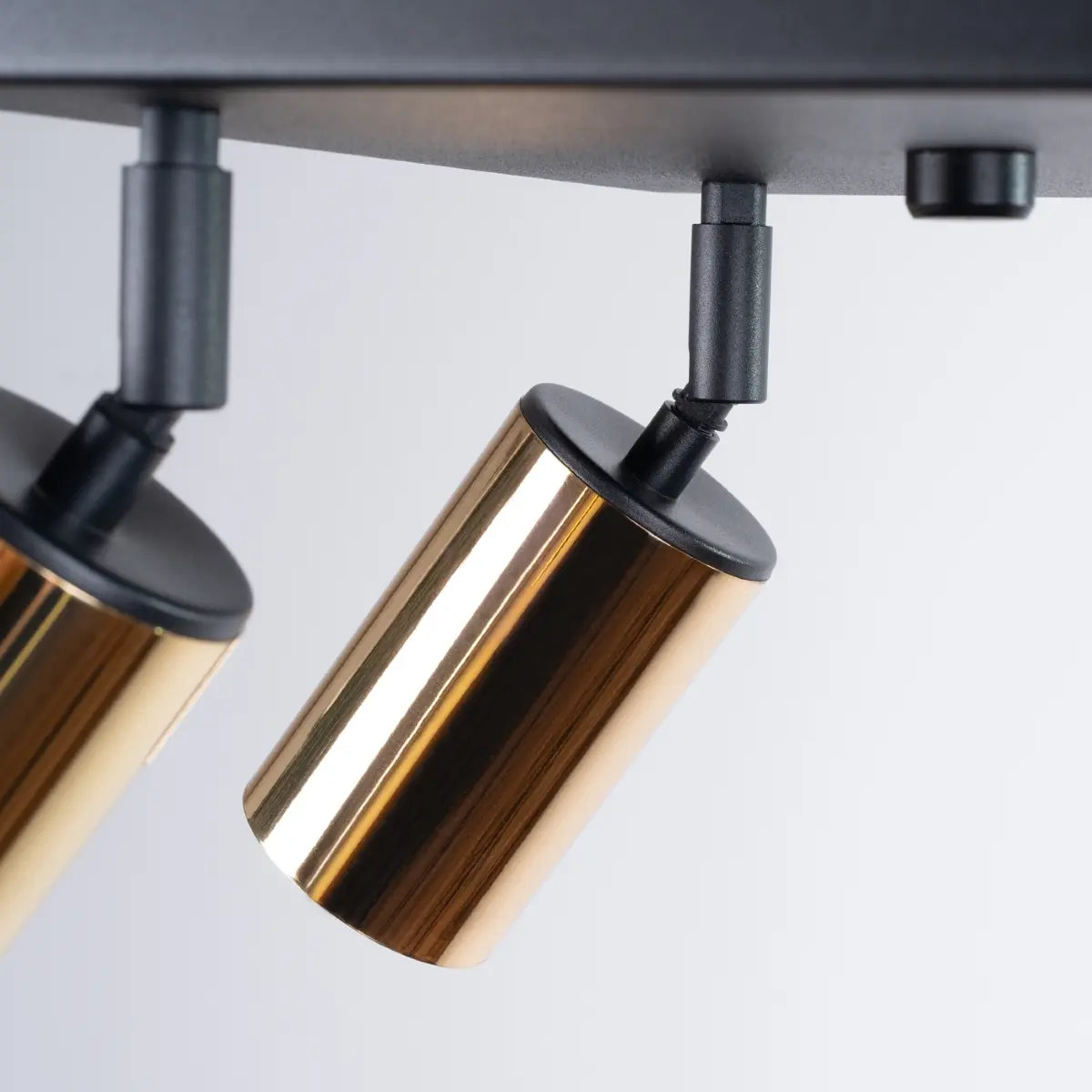 Plafondlamp Tube 4S – Zwart & Goud & Staal