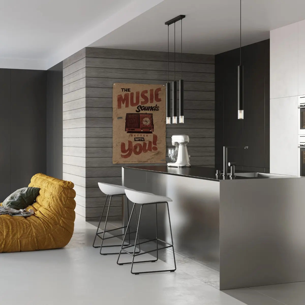 Hanglamp Matita Glass 1 – Zwart & Glas