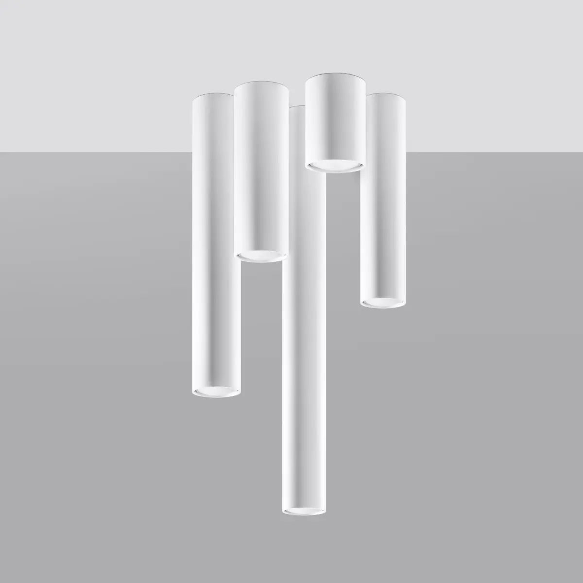 Plafondlamp Tube 40 – Wit & Staal
