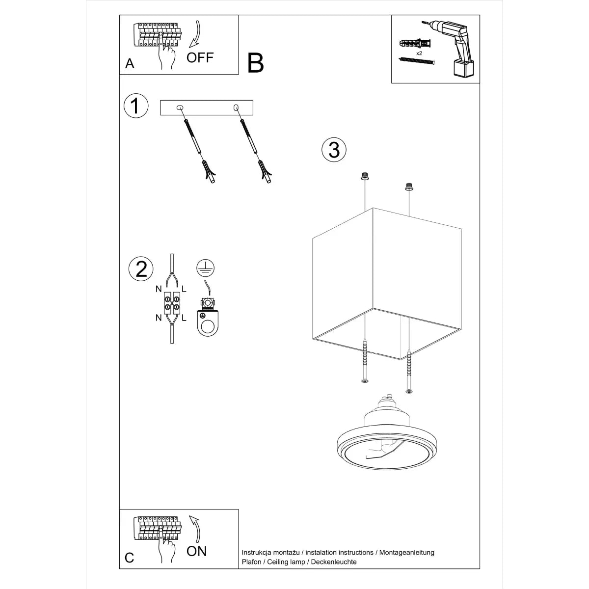 Deckenstrahler Square Flash – Grau & Aluminium