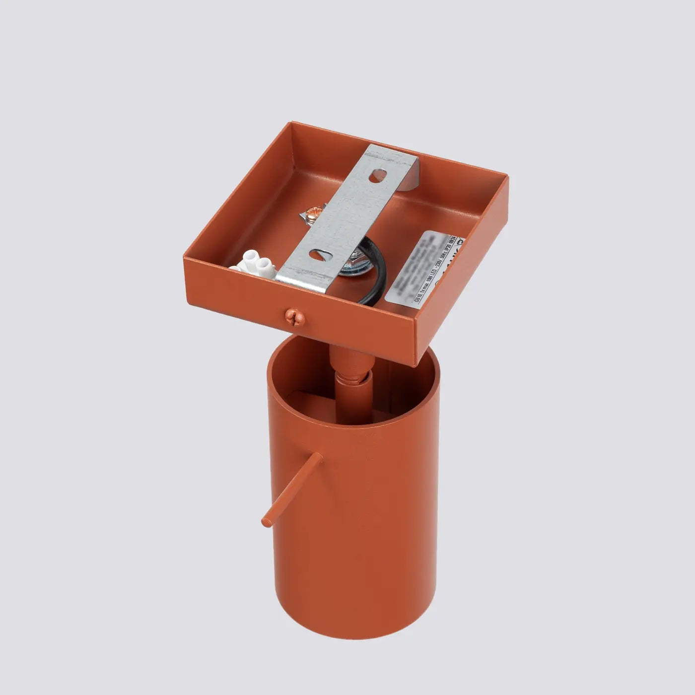 Wandleuchte Rondo – Oxidrot & Stahl