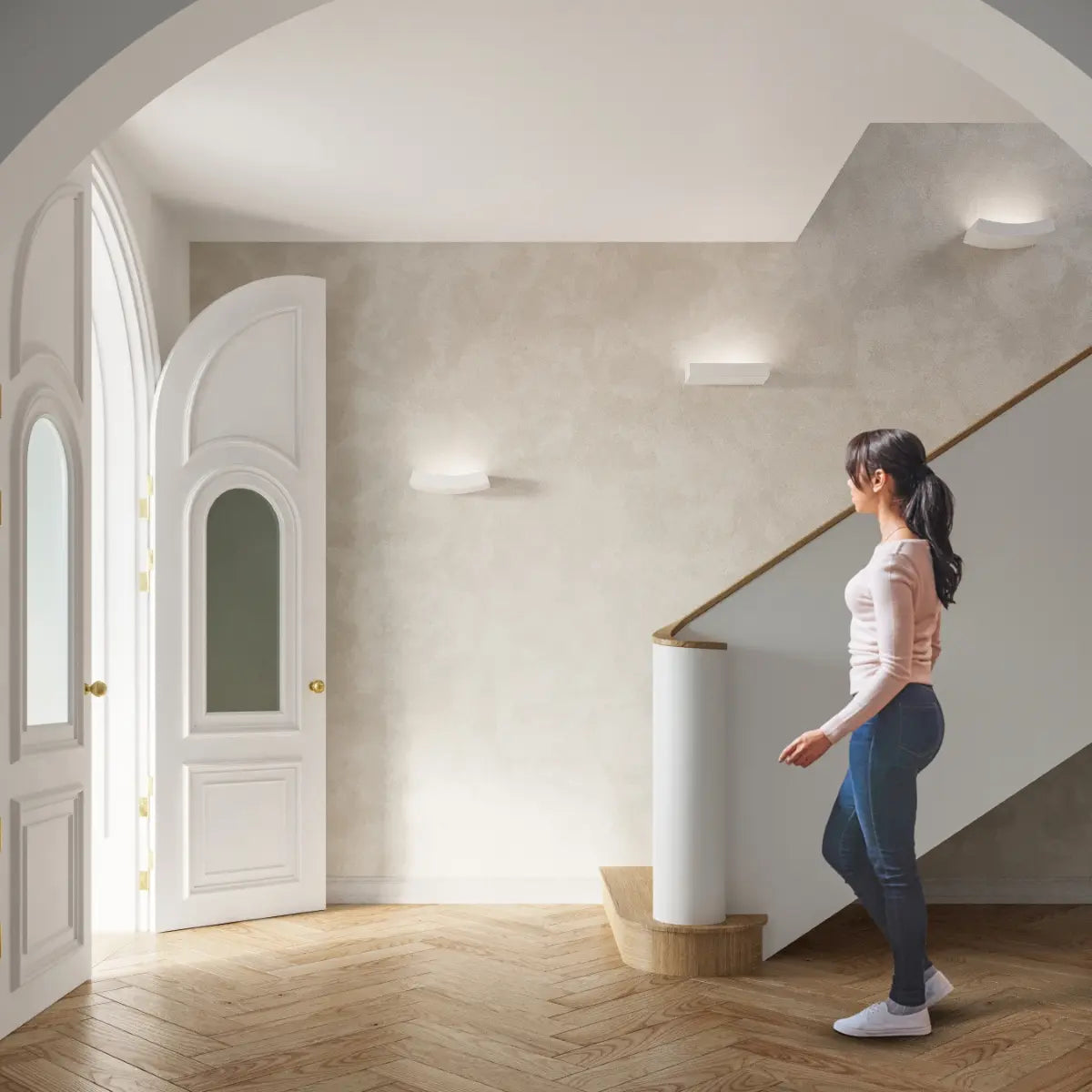 Wandlamp Plateau – Wit Keramiek