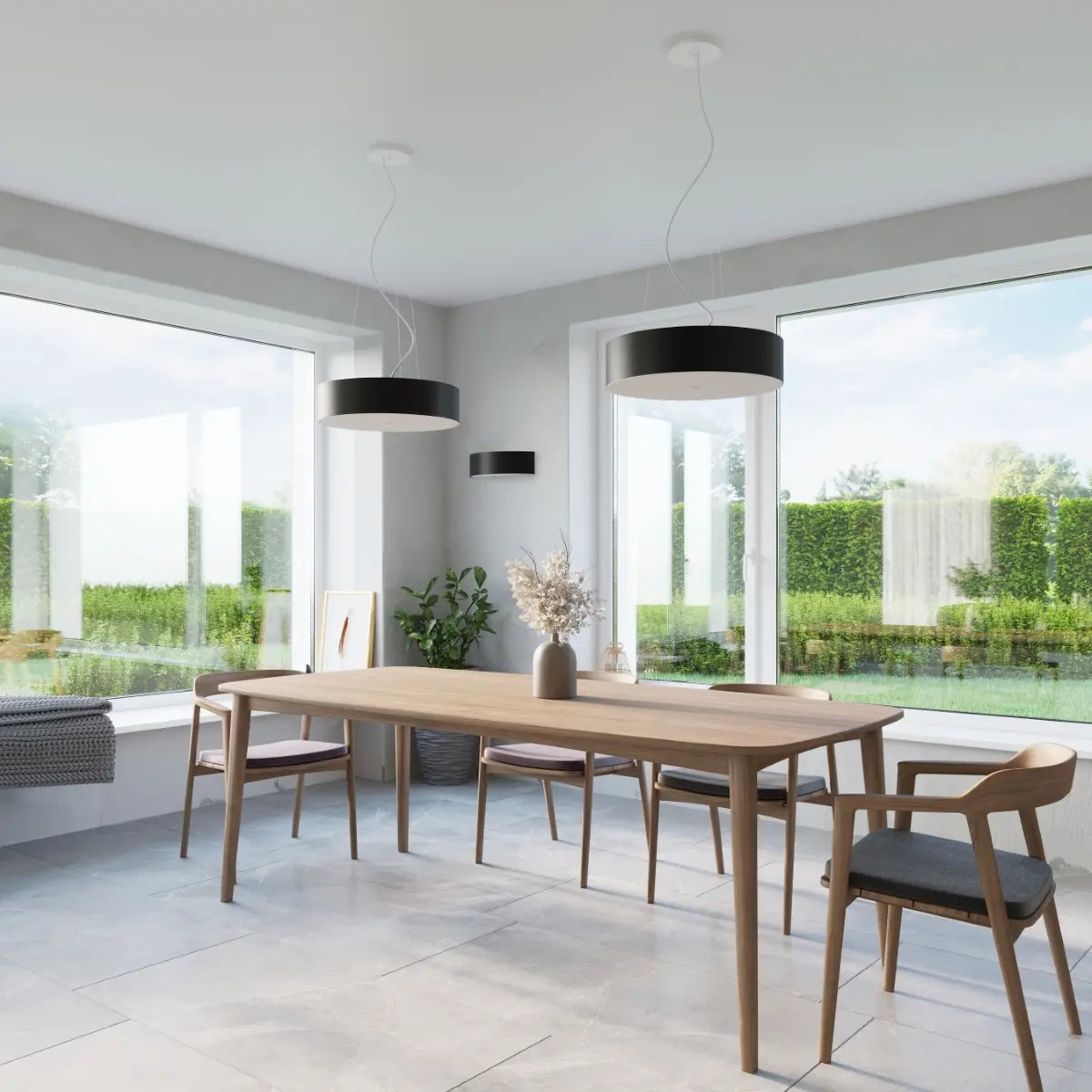 Deckenleuchte Ufo Tec 30 – Schwarz & Glas & Stahl