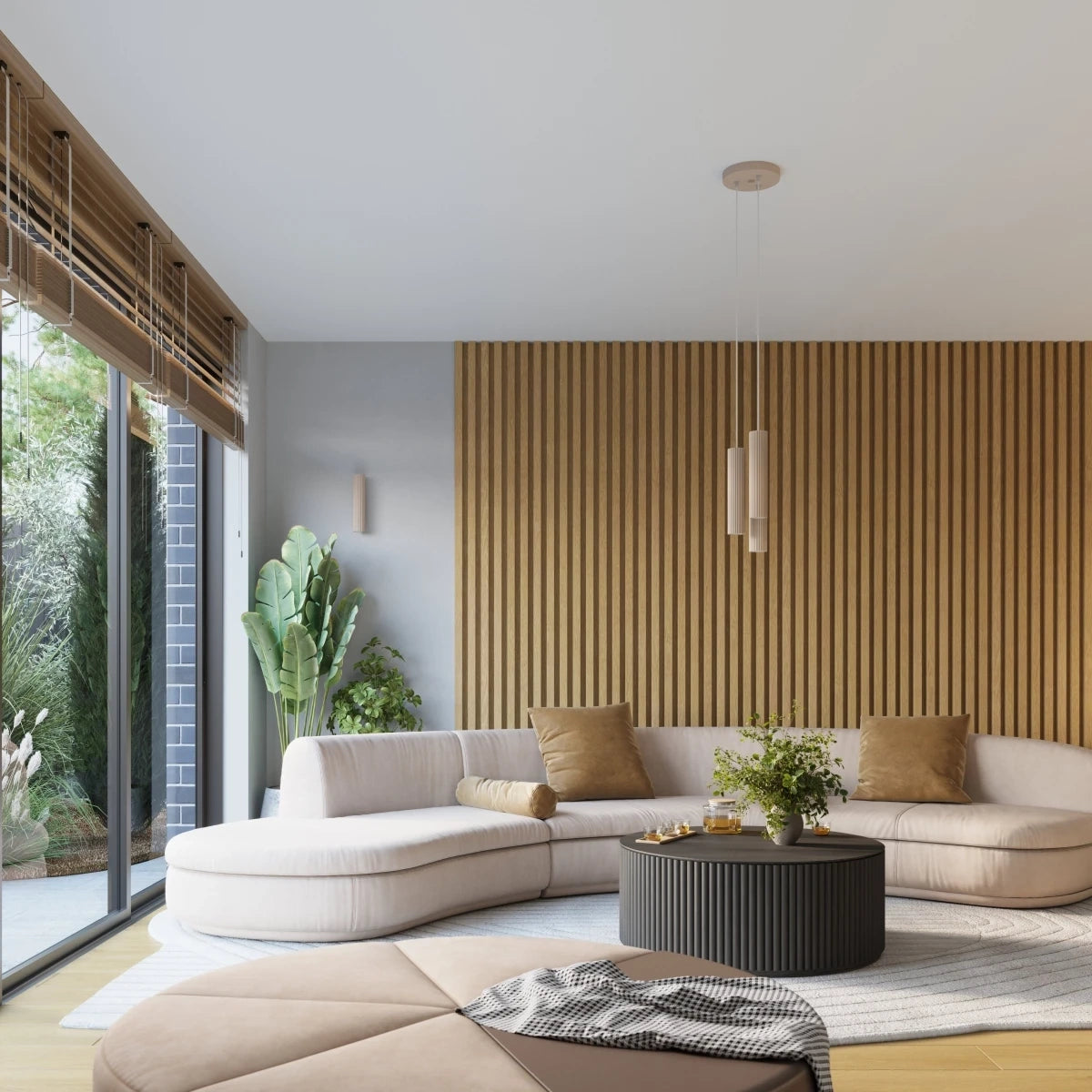 Deckenstrahler Japandi 10 – Taupe & Aluminium