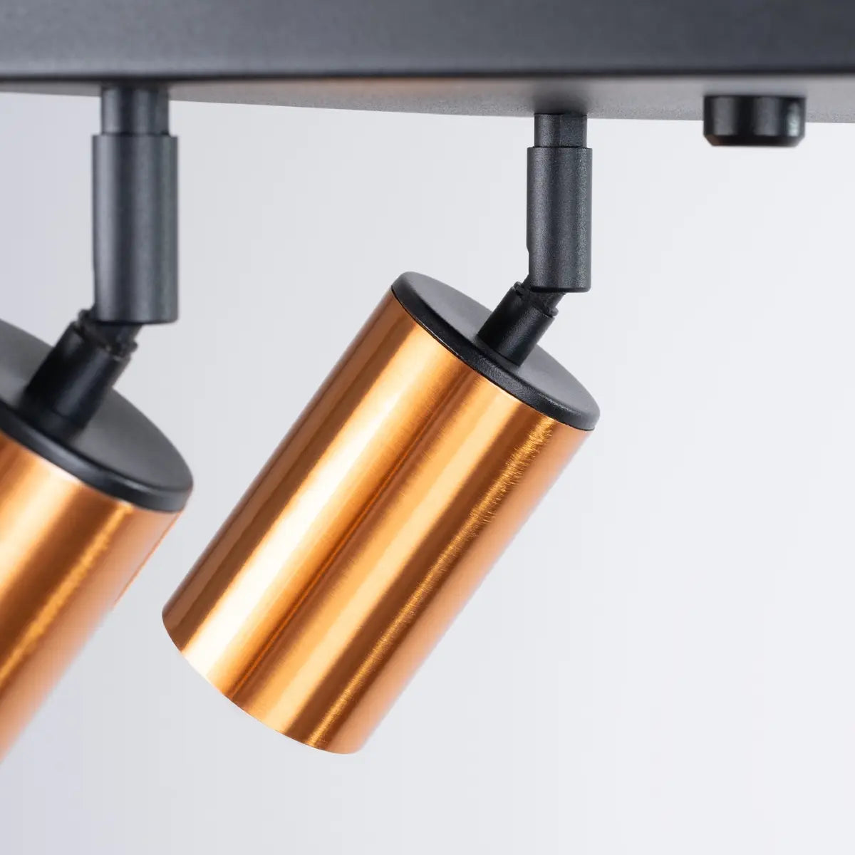 Plafondlamp Tube 4S – Zwart & Koper & Staal