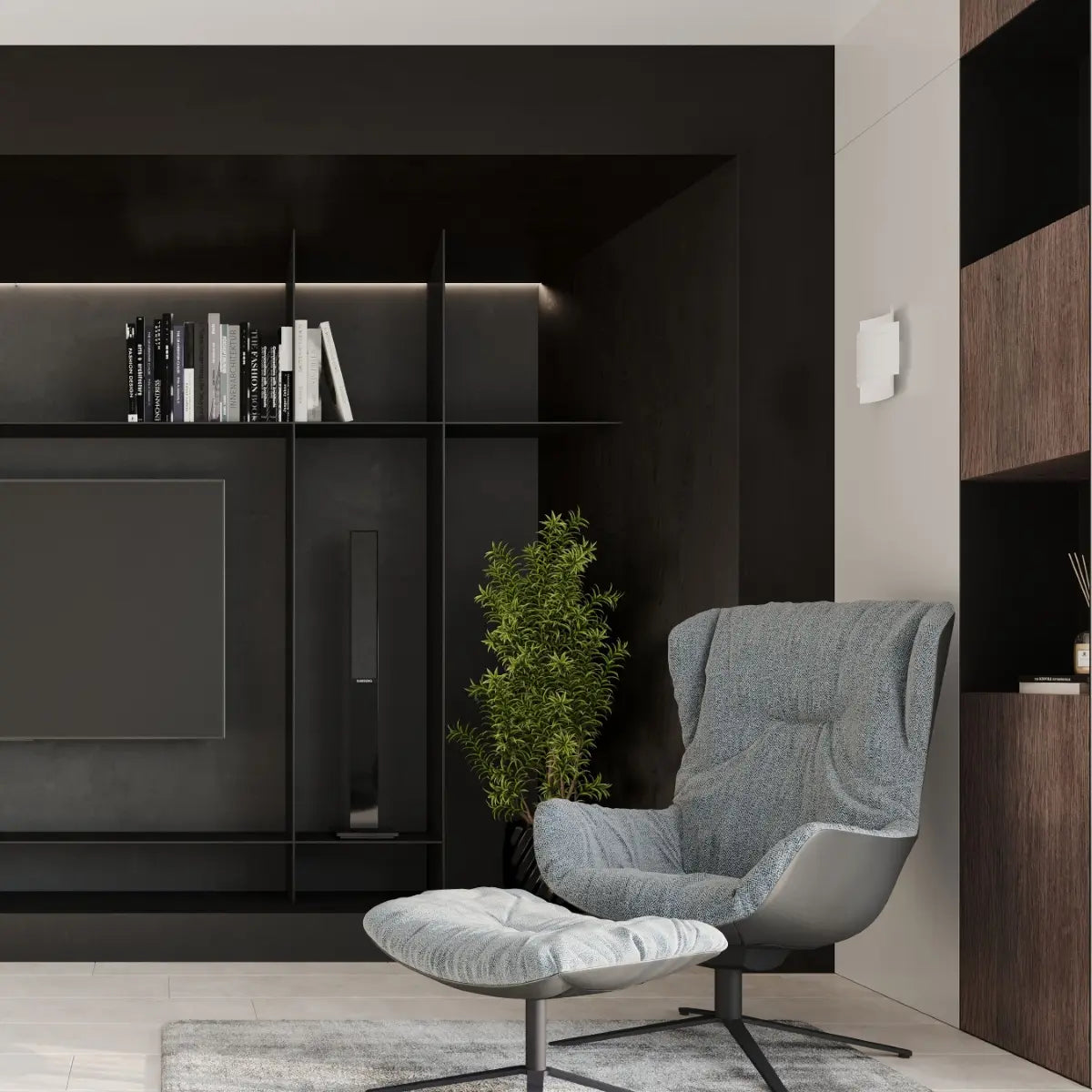 Wandleuchte Lux Line – Weiß & Stahl