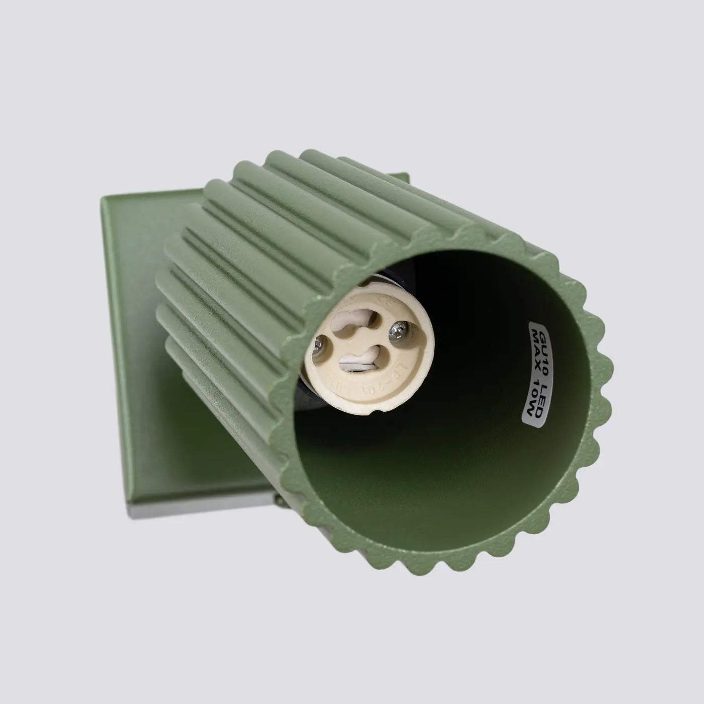 Wandleuchte Japandi – Olive Grün & Aluminium