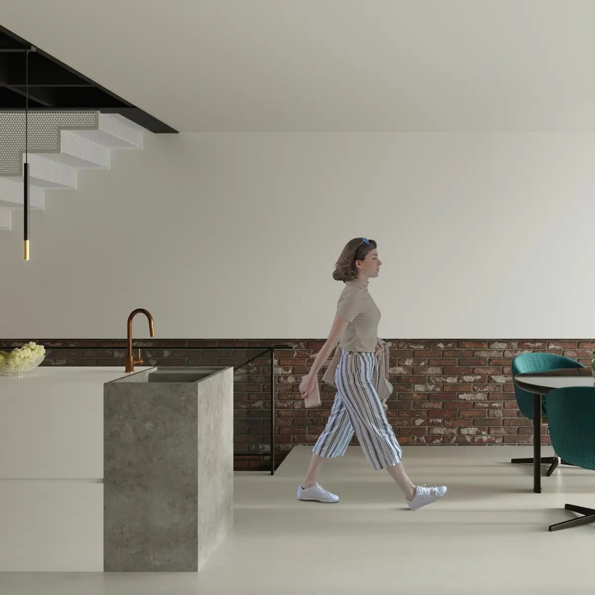 Hanglamp Matita 1 – Zwart & Goud & Staal
