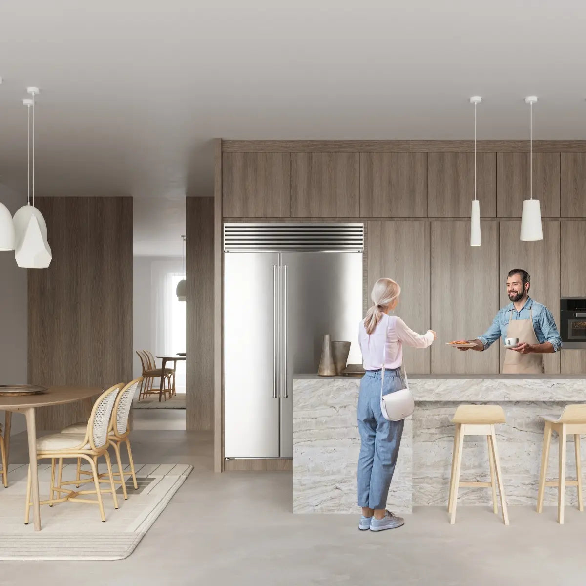 Pendelleuchte Tube – Weiß & Keramik