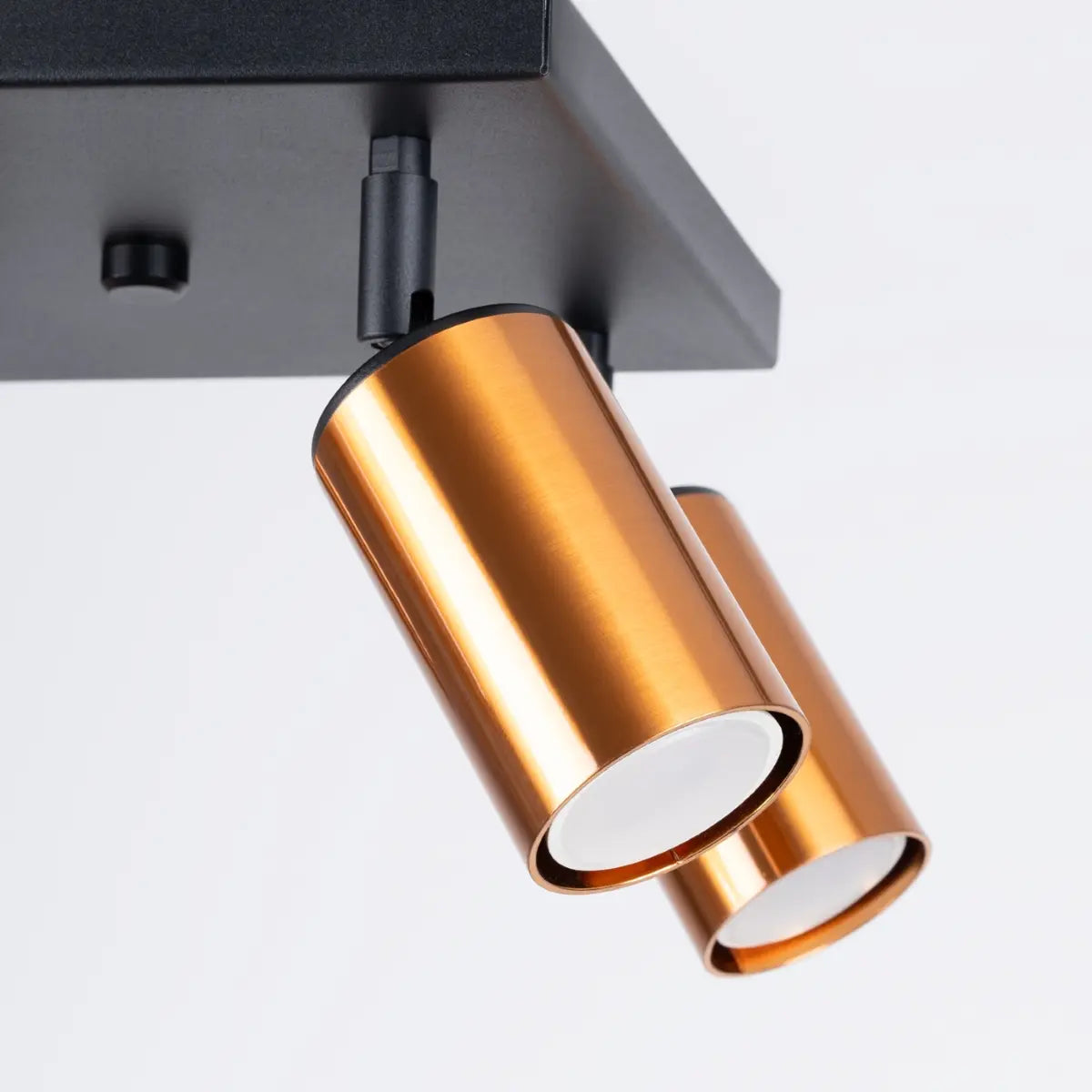 Plafondlamp Tube 4S – Zwart & Koper & Staal