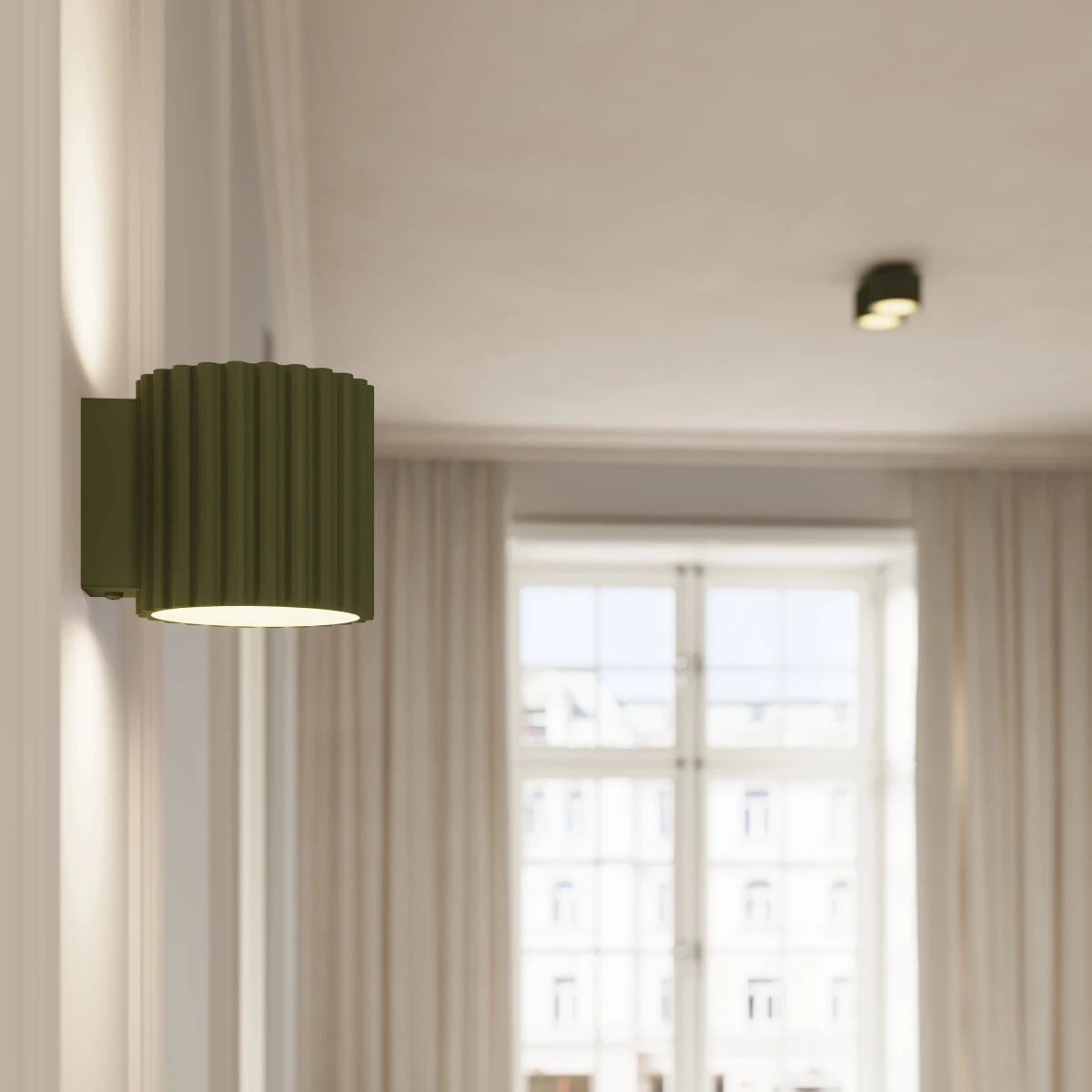 Spots Japandi Double-XS – Olijfgroen & Aluminium