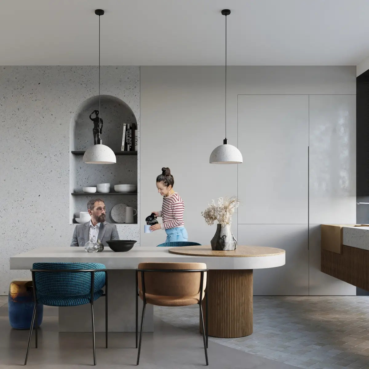 Pendelleuchte Stone Black – Grau & Beton & Stahl