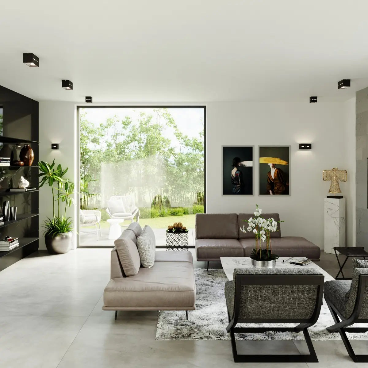 Deckenleuchte Square Box Line – Schwarz & Aluminium