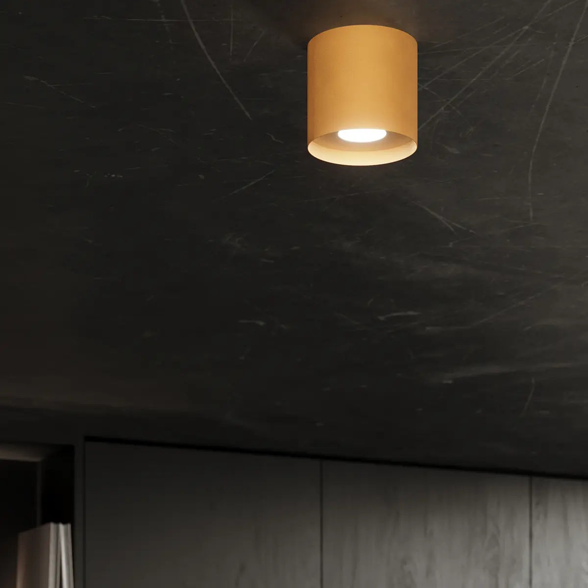 Deckenleuchte Tube Plus – Gold & Aluminium