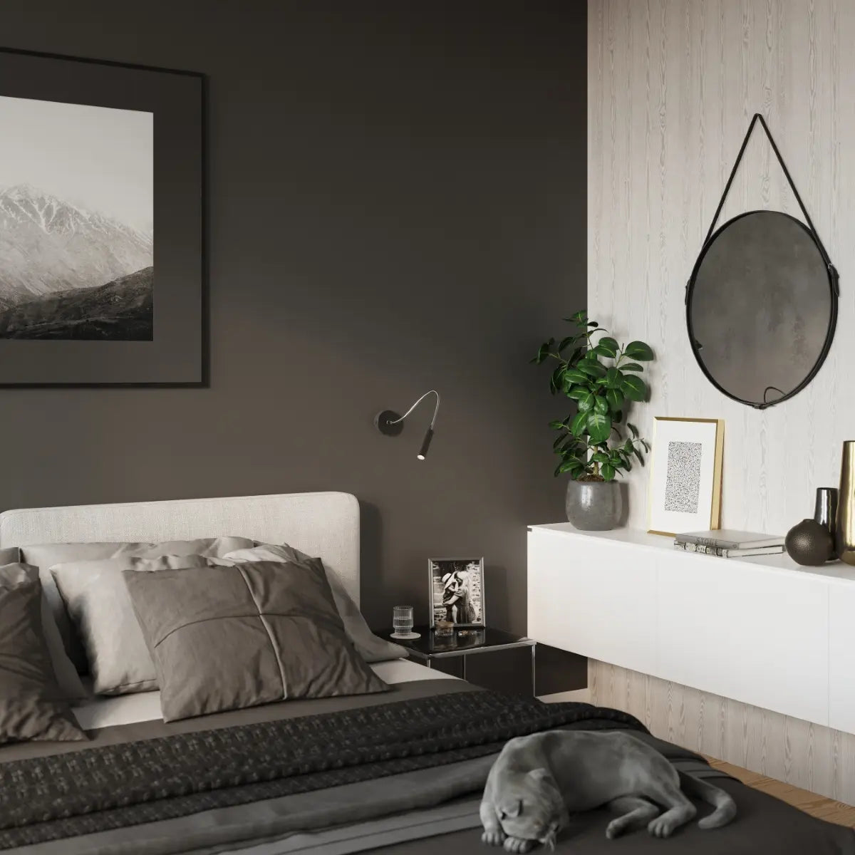 Wandleuchte Luxtec Flex – Schwarz & Stahl