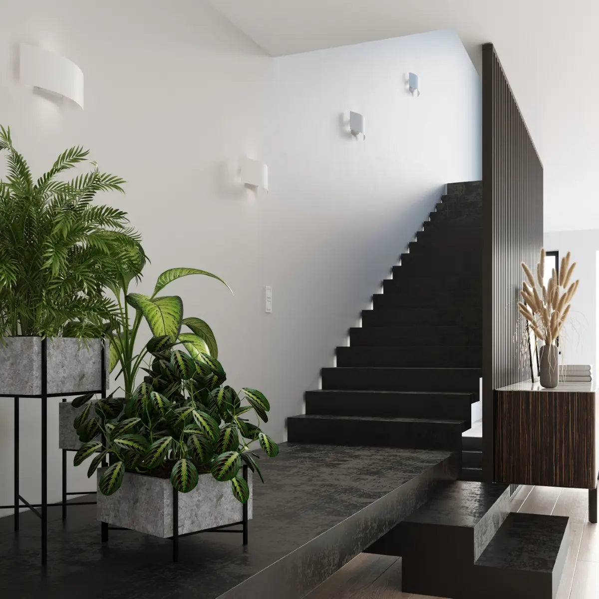 Wandleuchte Ufo 34 – Weiß & Stahl