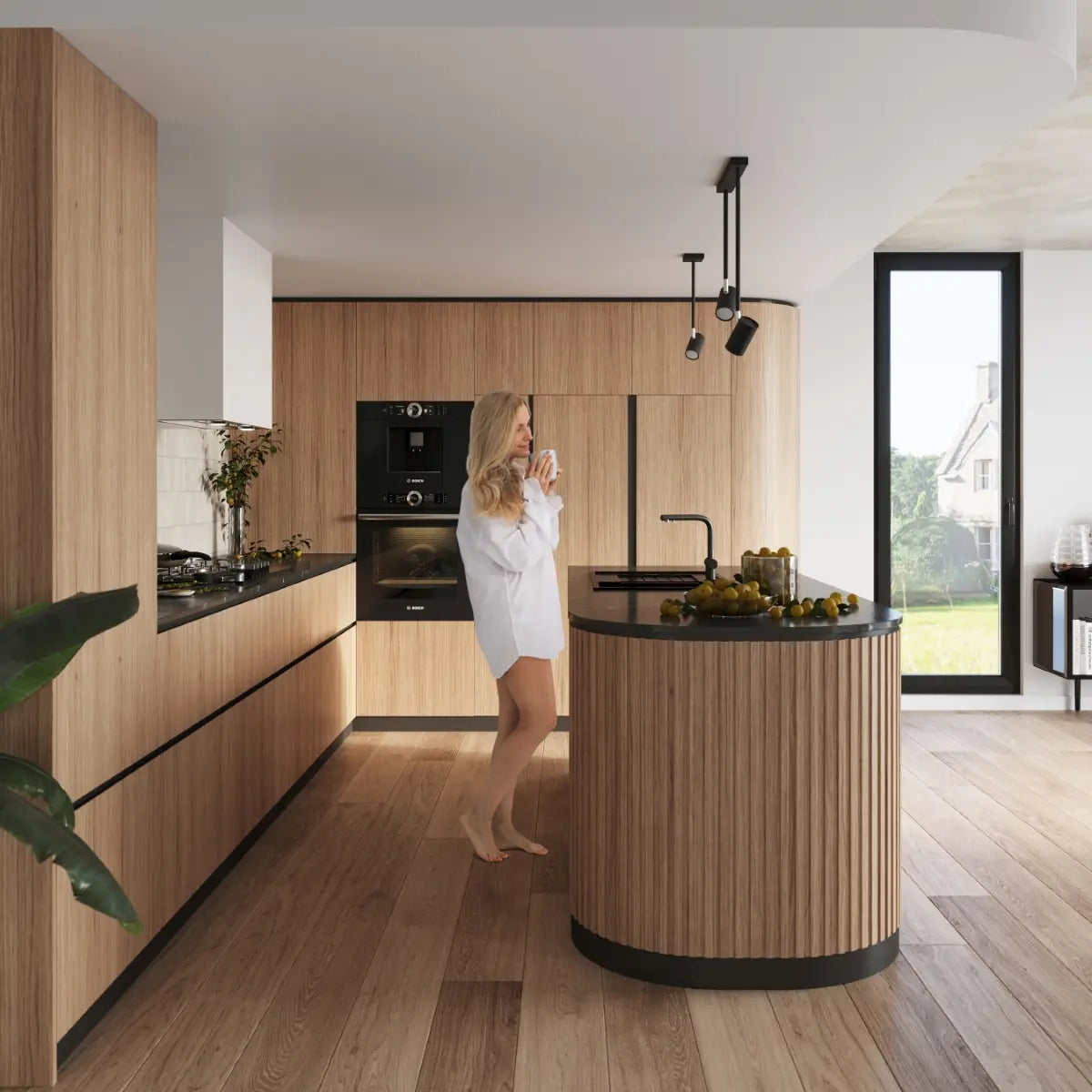 Deckenleuchte Rondo Spot – Schwarz & Stahl