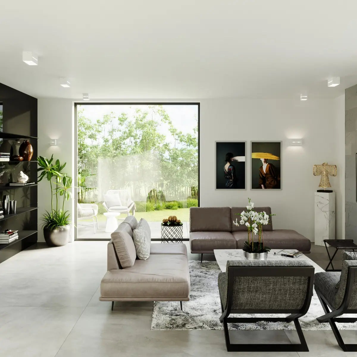 Deckenleuchte Square Box Line – Weiß & Aluminium