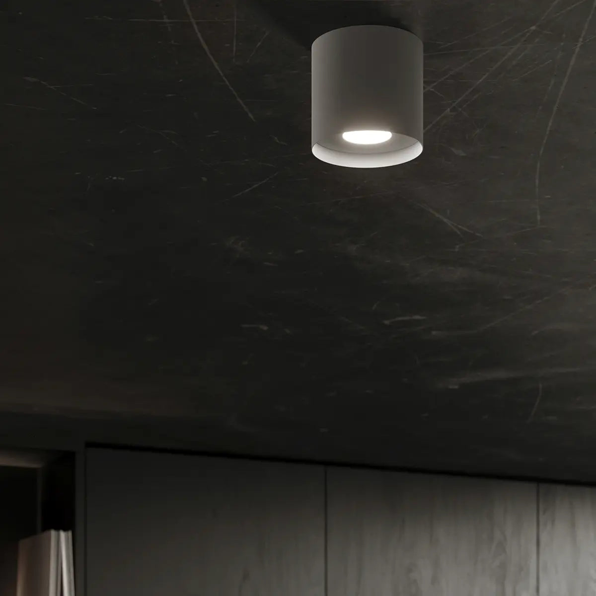 Plafondlamp Tube Plus – Grijs & Aluminium