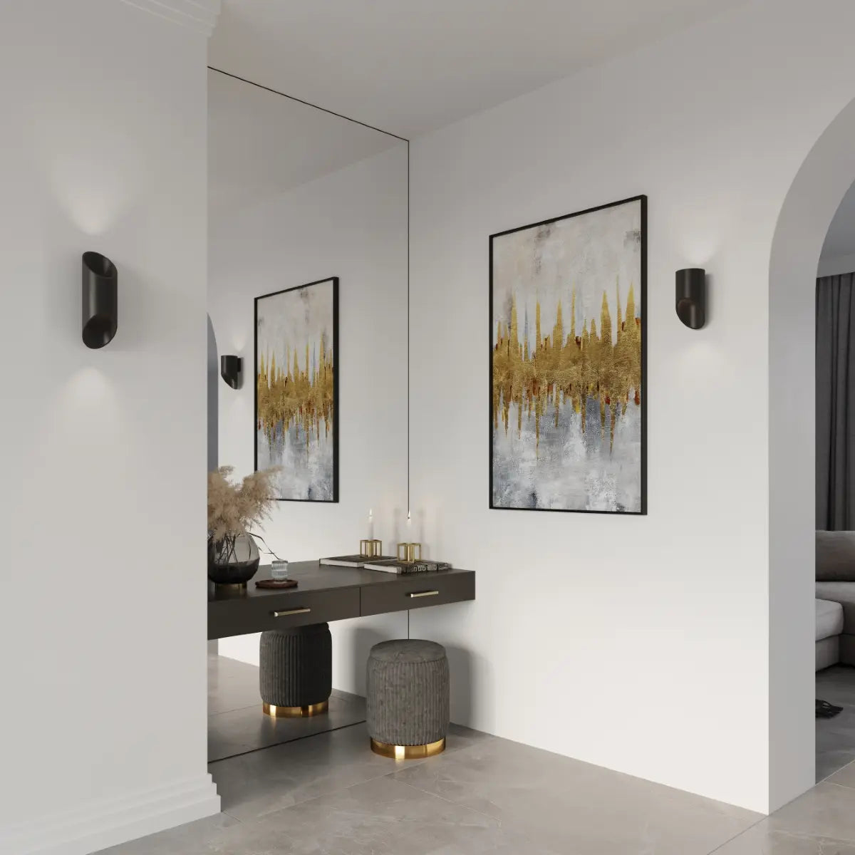 Wandleuchte Pipe 30 – Schwarz & Aluminium