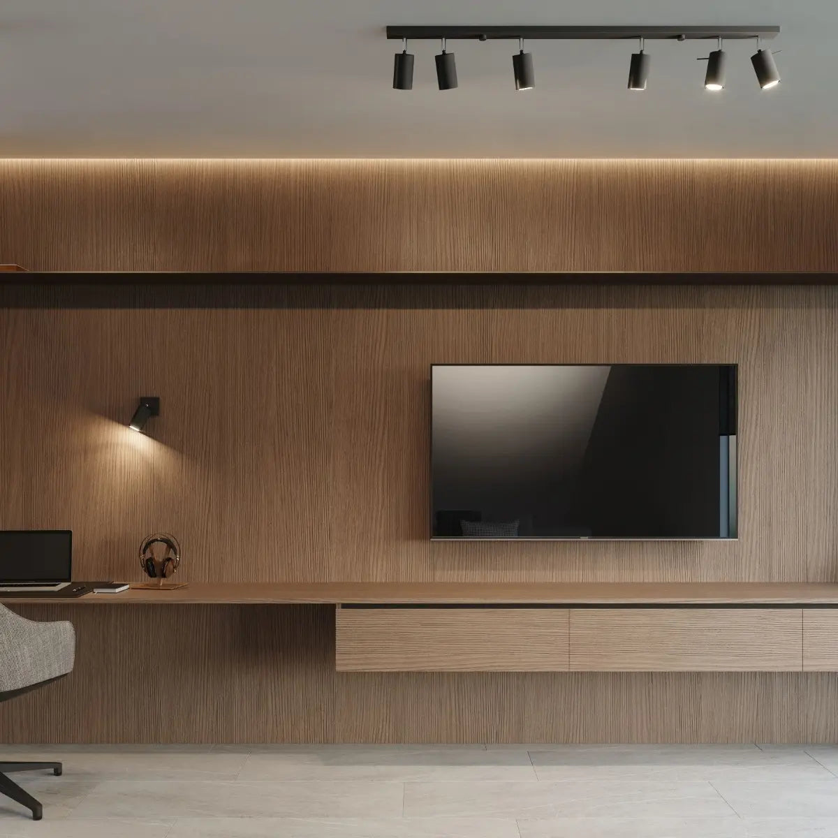 Wandleuchte Rondo 1 – Schwarz & Stahl