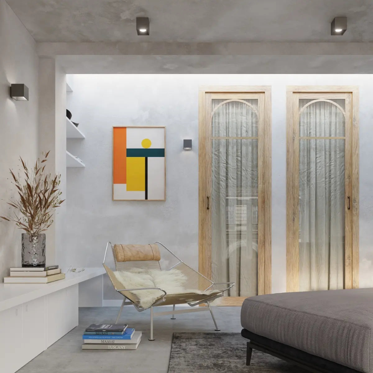 Deckenstrahler Anthra Square – Anthrazit & Aluminium