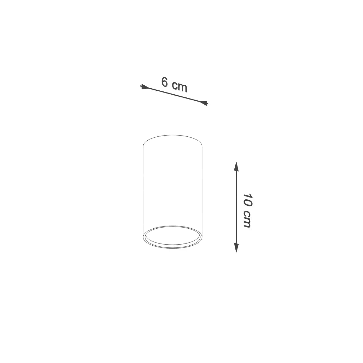 Deckenleuchte Tube Size 10 – Schwarz & Stahl