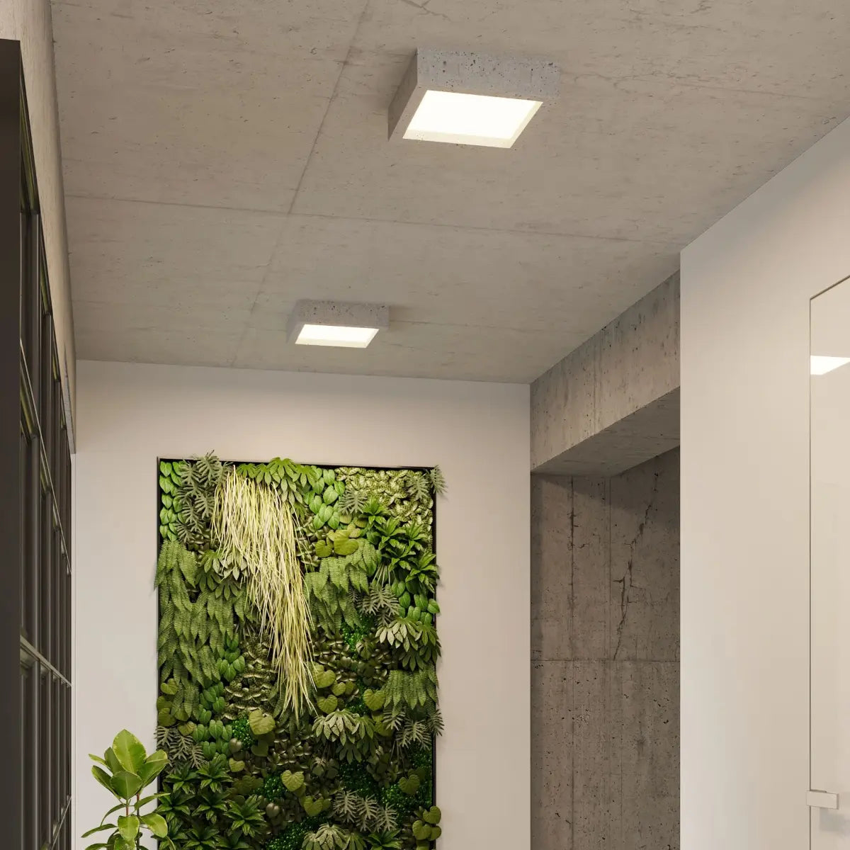 Deckenleuchte Square – Grau & Beton