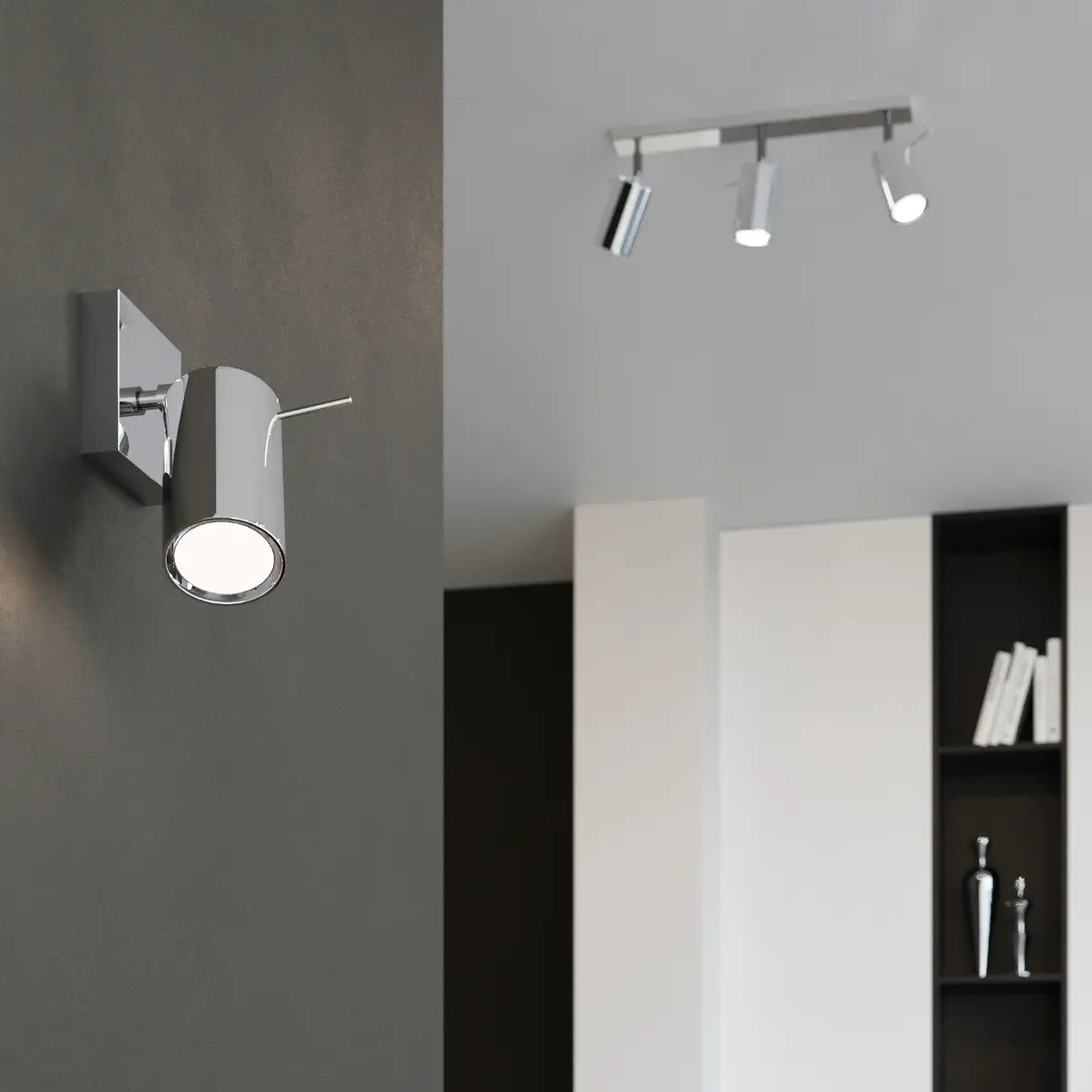 Wandleuchte Rondo 1 – Silber & Stahl