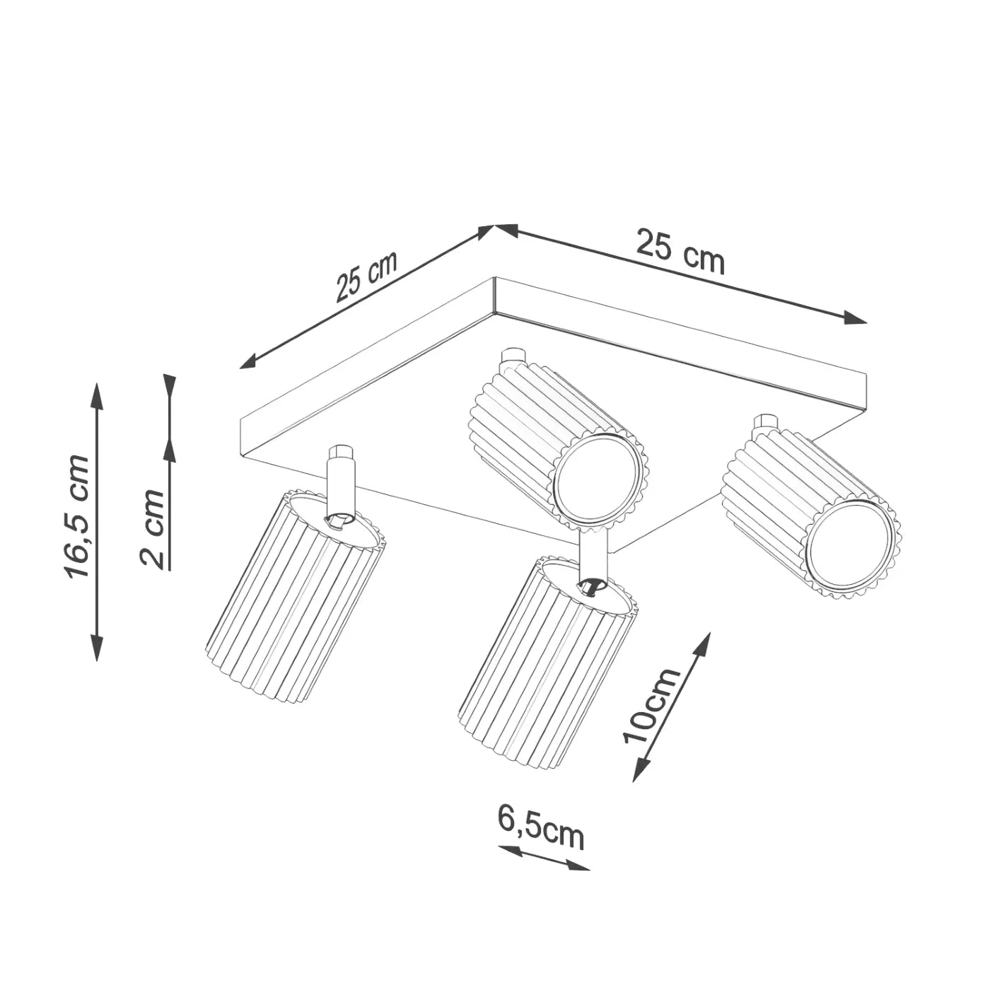 Plafondlamp Japandi 4S – Wit Aluminium