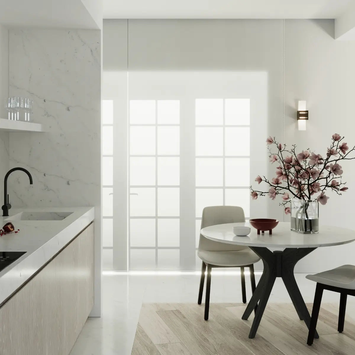 Wandleuchte Square Line 2 – Schwarz & Aluminium